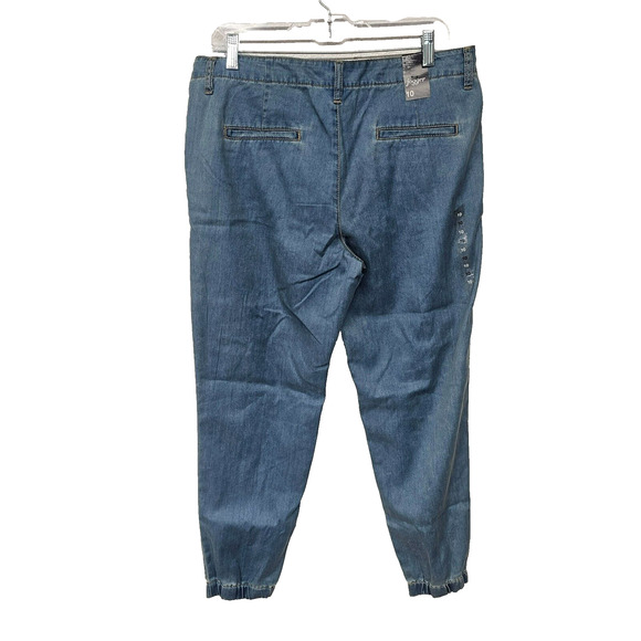 Womens NY&C Soho Jogger Jeans Sz 8 Mid Rise Light Denim Fade Boho Casual - Picture 2 of 7